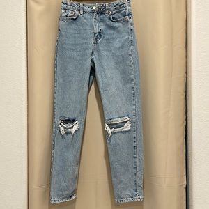 Topshop distressed mom jeans